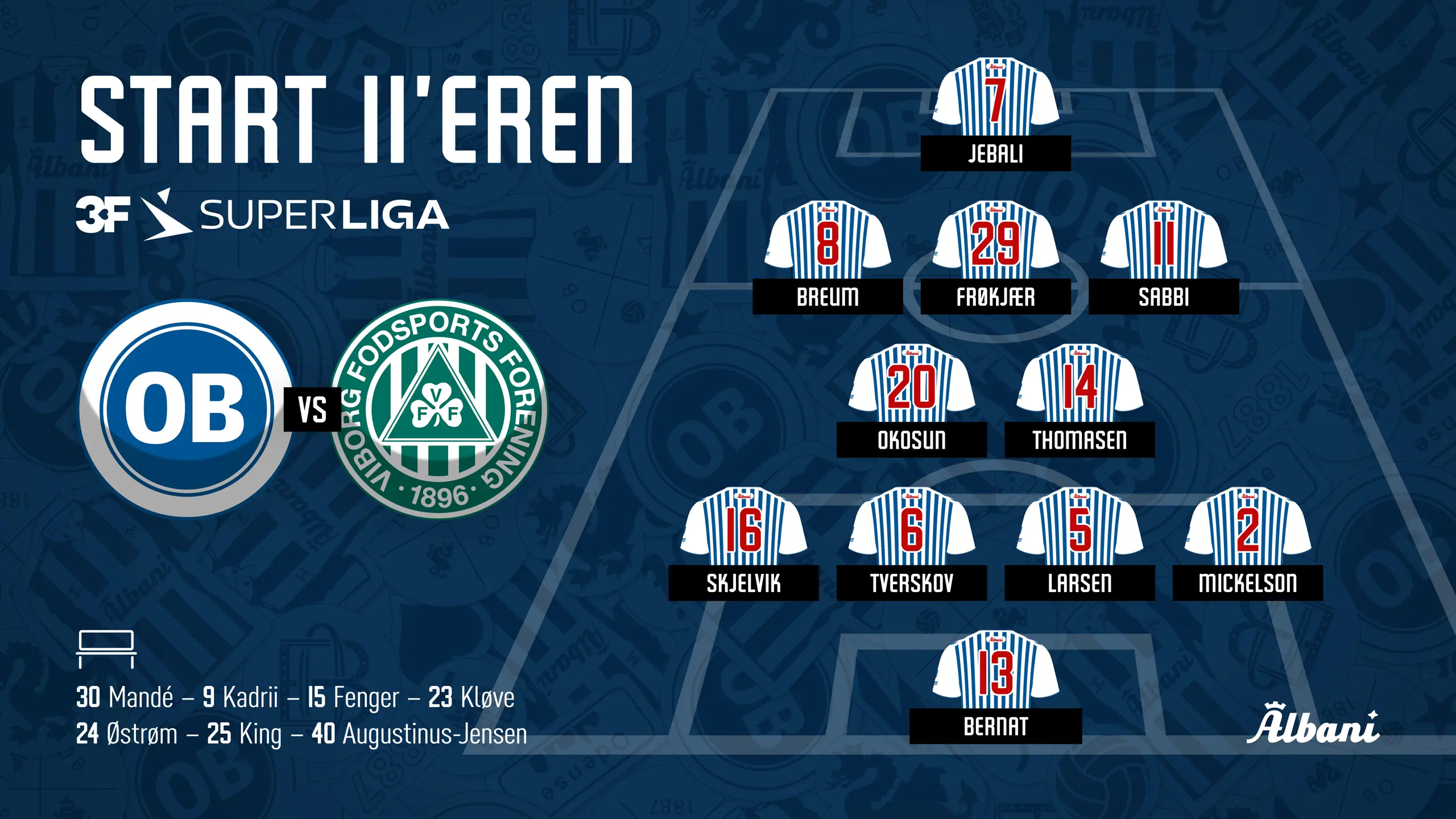 OB-Viborg startopstilling vandret
